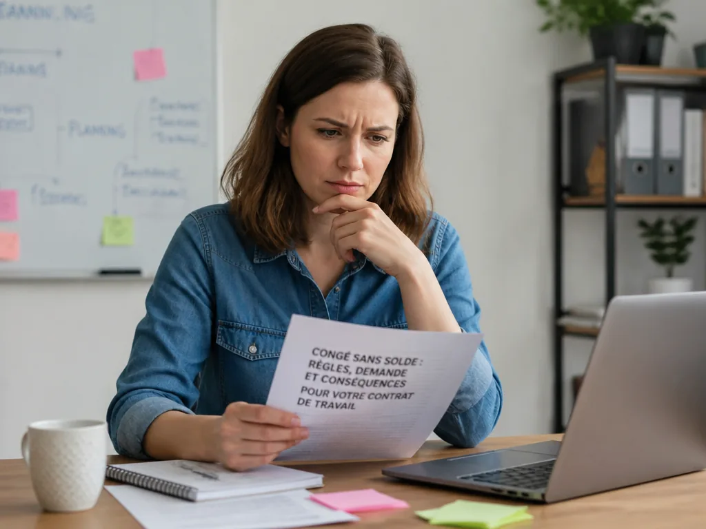 Congé sans solde : règles, demande et conséquences pour votre contrat de travail