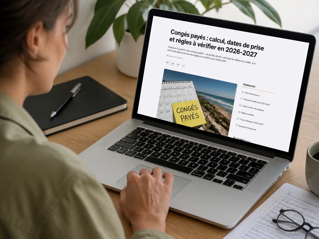 Congés payés : calcul, dates de prise et règles à vérifier en 2026-2027